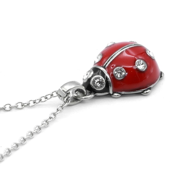 Ladybug Stainless Steel Crystals Pendant in Pouch - Picture 4 of 6